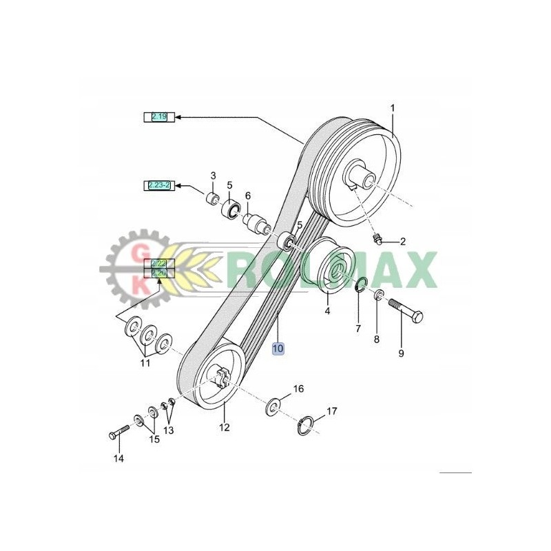 Transmission belt new holland tx 84817634
