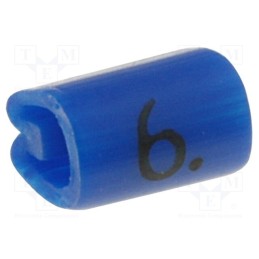 1000 pcs x TE Connectivity - 6151606 - Markers, Marking: 6, 2.5÷4mm, PVC, blue, -45÷70°C, leaded