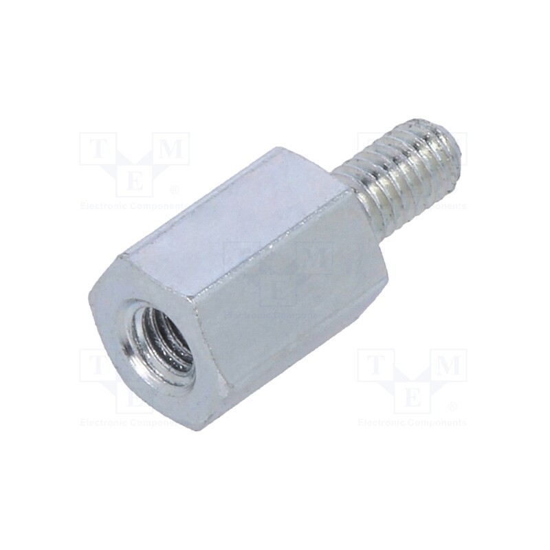 10 pcs x DREMEC - 225X08 - Screwed spacer sleeve, 8mm, Int.thread: M3, Ext.thread: M3, steel