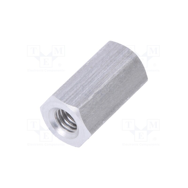 10 pcs x DREMEC - 134X10 - Screwed spacer sleeve, 10mm, Int.thread: M3, hexagonal, aluminium