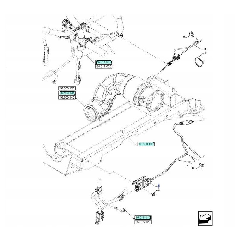 NOx sensor new holland tc cx cr t6 t7 48197995 90