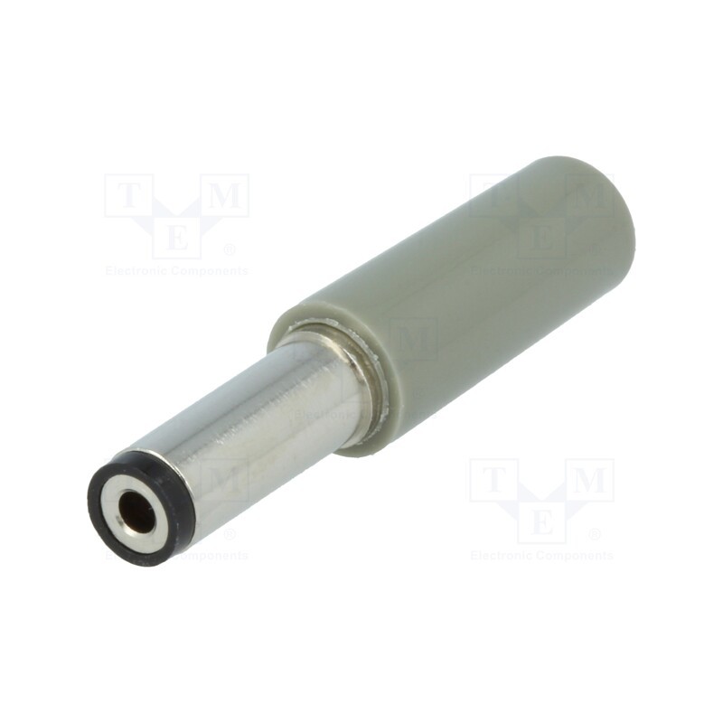 1 pcs x LUMBERG - NES/J 210 GRAU - Plug, DC supply, female, 5.5/2.1mm, for cable, 14.5mm, soldering