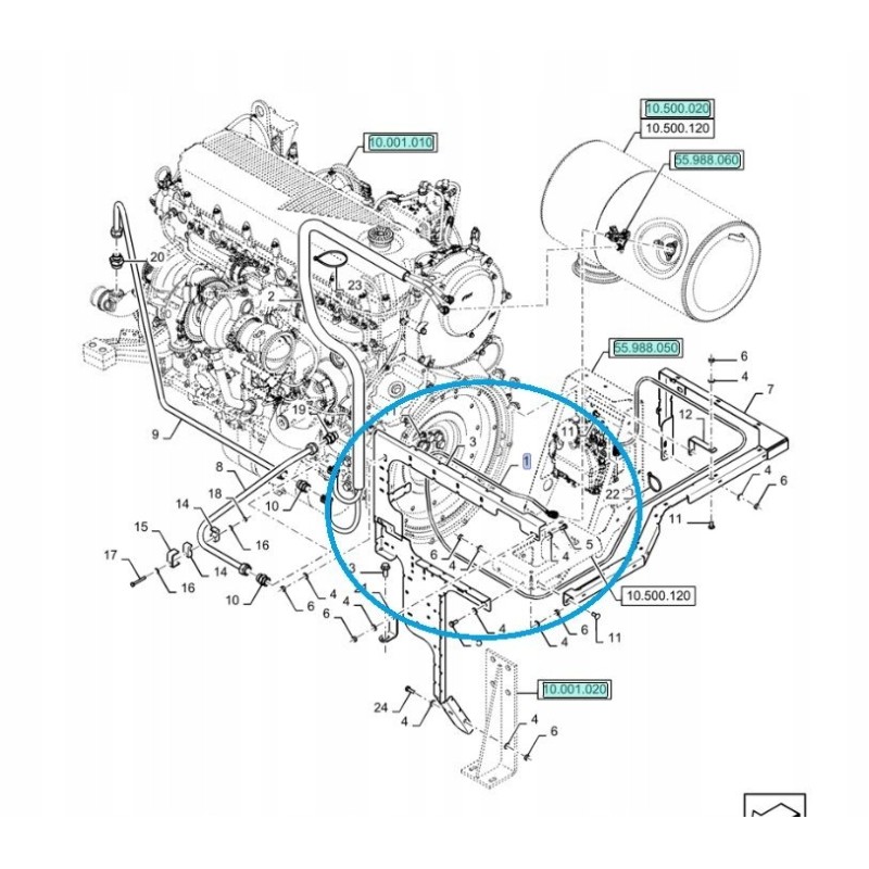 Cable New Holland CX7 90 CX 8 90 47700812