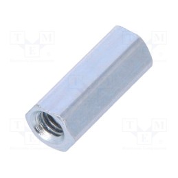 10 pcs x DREMEC - 1212X10 - Screwed spacer sleeve, 10mm, Int.thread: M2,5, hexagonal, steel