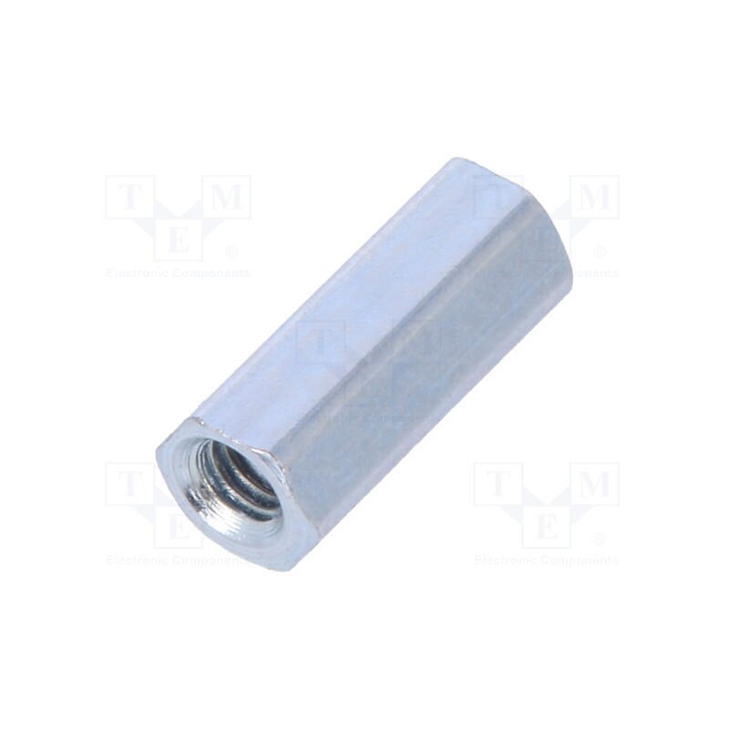 10 pcs x DREMEC - 1212X10 - Screwed spacer sleeve, 10mm, Int.thread: M2,5, hexagonal, steel