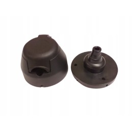 Plastic trailer socket, 7 pin, rubber seal