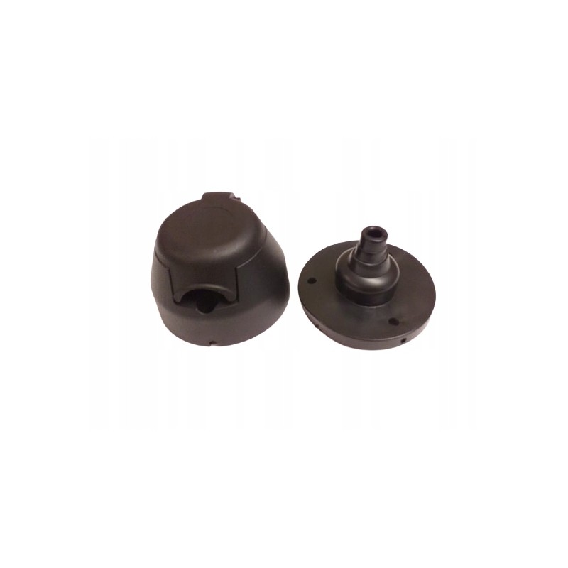 Plastic trailer socket, 7 pin, rubber seal