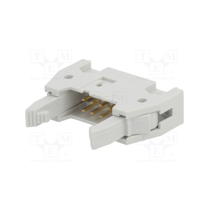 1 pcs x Amphenol Communications Solutions - 71918-108LF - Socket, IDC, male, PIN: 8, straight, with ejector, THT, 2.54mm, grey