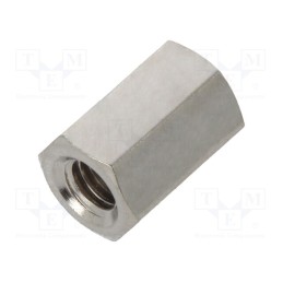 10 pcs x DREMEC - 113X7,5 - Screwed spacer sleeve, 7.5mm, Int.thread: M3, hexagonal, brass