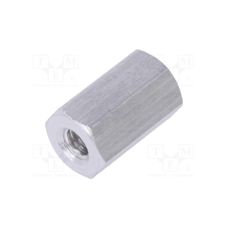 10 pcs x DREMEC - 135X10 - Screwed spacer sleeve, 10mm, Int.thread: M3, hexagonal, aluminium