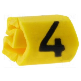 1000 pcs x HELLERMANNTYTON - 515-01644 - Markers, Marking: 4, 1÷3mm, PVC, yellow, -65÷105°C, leaded, HGDC1-3