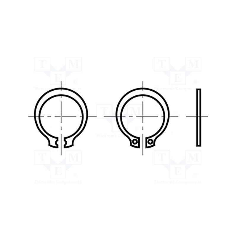 10 pcs x BOSSARD - 1287222 - Circlip, spring steel, Shaft dia: 12.4mm, BN 818, Ring: external