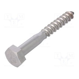 10 pcs x BOSSARD - 1266640 - Screw, for wood, 10x80, Head: hexagonal, none, 17mm, DIN 571, BN 704