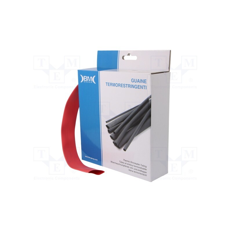 1 rol x BM GROUP - GBS190MRO - Heat shrink sleeve, glueless, 2: 1, 19mm, L: 5m, polyolefine