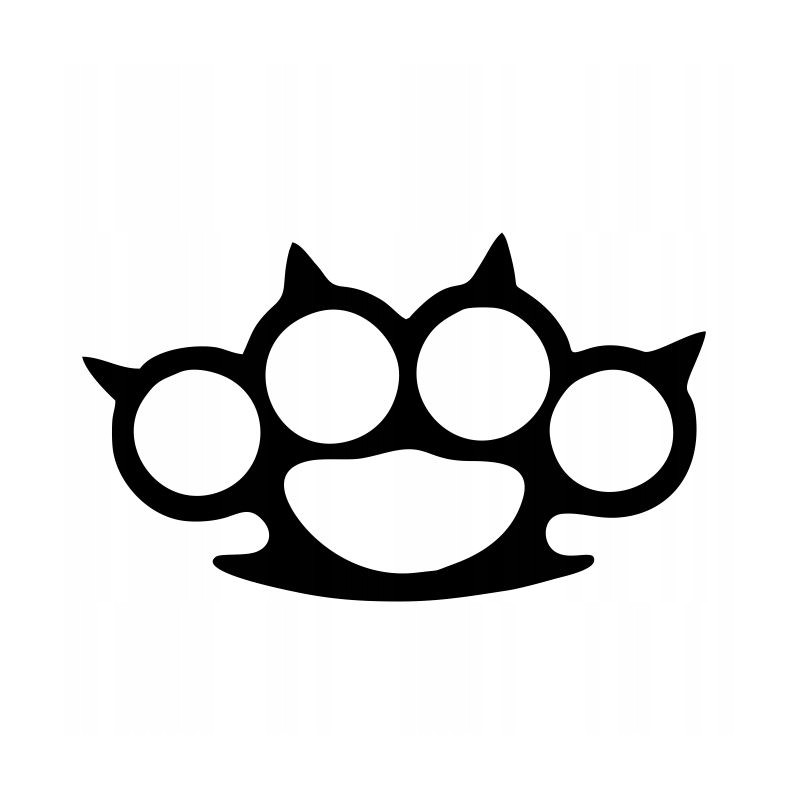 Car sticker with spiked brass knuckles, 50 cm