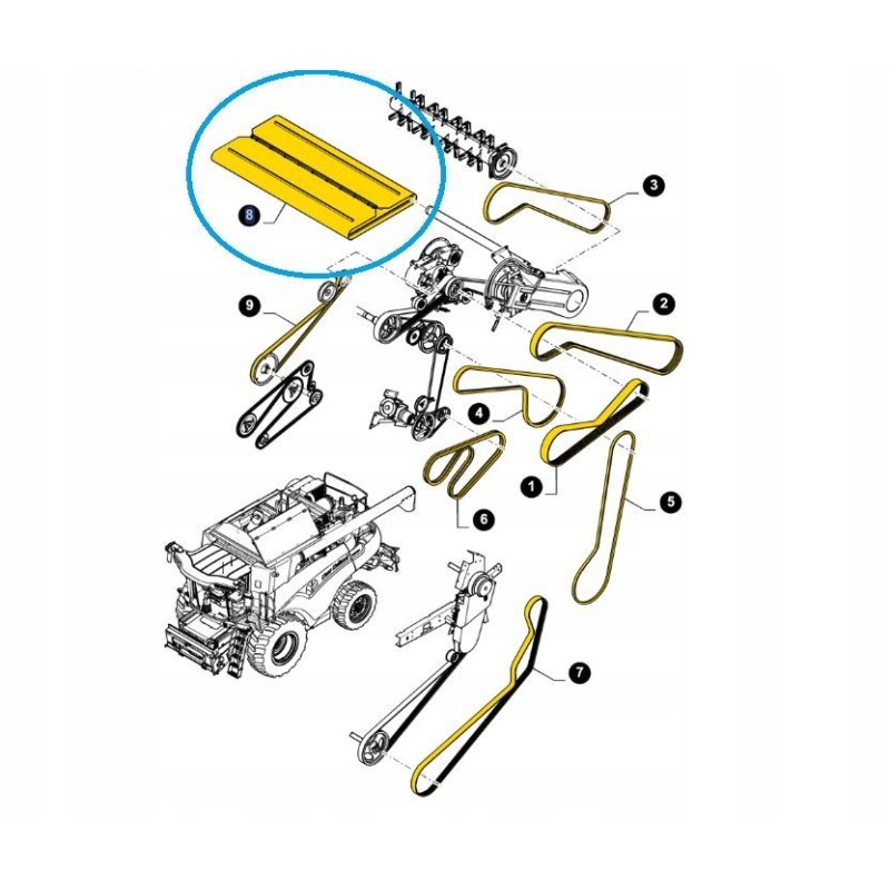 Conveyor belt new holland cr 87031493 cnh