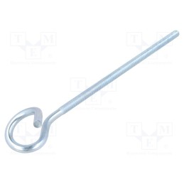 10 pcs x DROMET - HOH.6170 - Hook, ring, steel, zinc, Thread len: 125mm, Overall len: 170mm