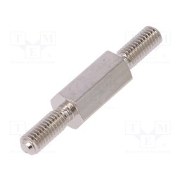10 pcs x DREMEC - 413X10 - Screwed spacer sleeve, 10mm, Ext.thread: M3, hexagonal, brass