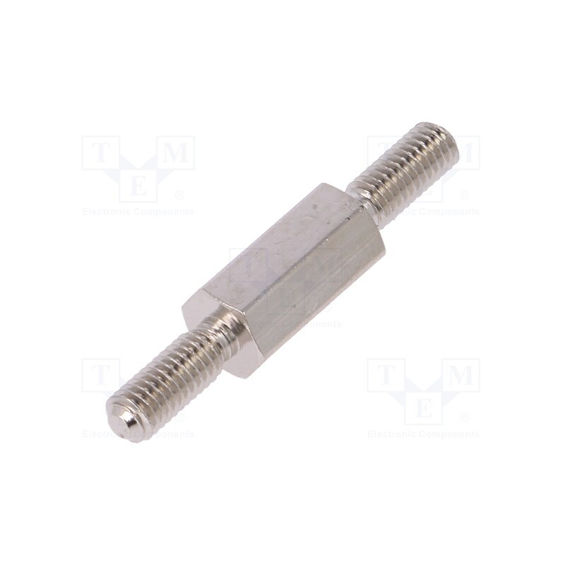 10 pcs x DREMEC - 413X10 - Screwed spacer sleeve, 10mm, Ext.thread: M3, hexagonal, brass