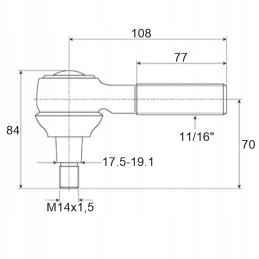 Right steering rack ball joint Ford