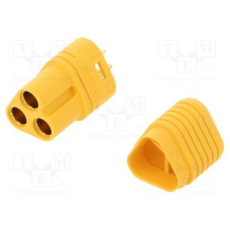 1 pcs x AMASS - MT60-F - Plug, DC supply, MT60, female, PIN: 3, for cable, soldering, yellow