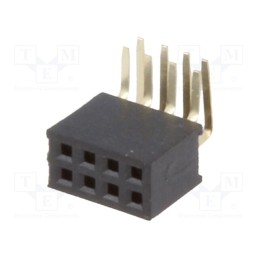 1 pcs x CONNFLY - DS1065-14-2*4S8BR - Socket, pin strips, female, PIN: 8, angled 90°, 1.27mm, THT, 2x4