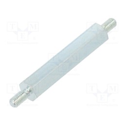 10 pcs x DREMEC - 427X40 - Screwed spacer sleeve, 40mm, Ext.thread: M4, hexagonal, steel