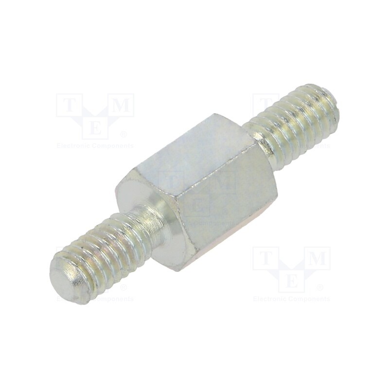 10 pcs x DREMEC - 426X10 - Screwed spacer sleeve, 10mm, Ext.thread: M4, hexagonal, steel