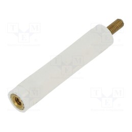 10 pcs x DREMEC - 2182X30 - Insulating sleeve, Int.thread: M2,5, L: 30mm, UL94V-2, Body: white