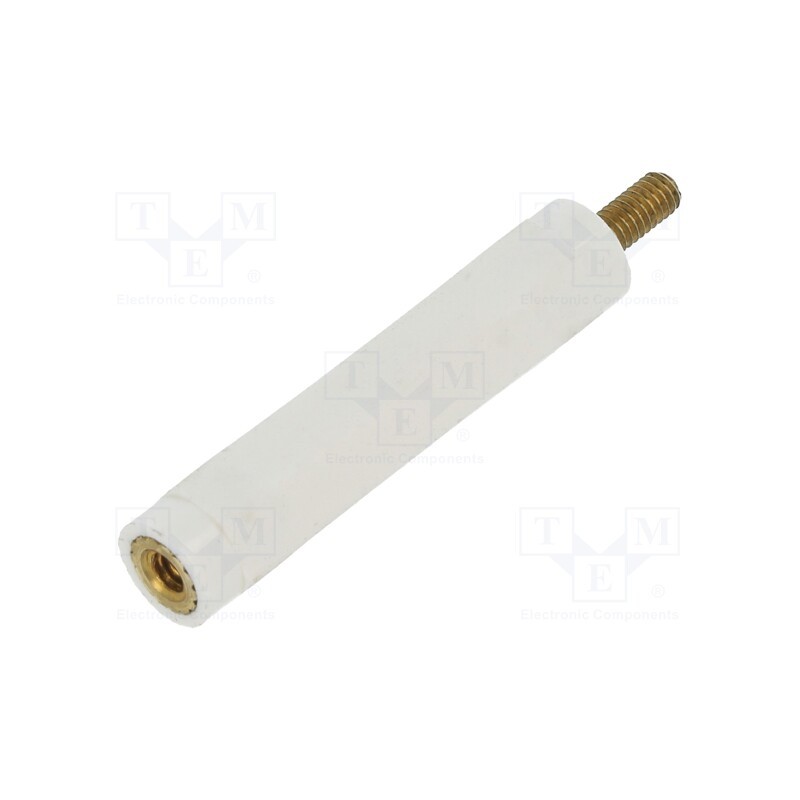 10 pcs x DREMEC - 2182X30 - Insulating sleeve, Int.thread: M2,5, L: 30mm, UL94V-2, Body: white