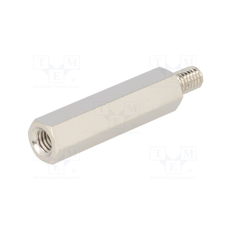 10 pcs x DREMEC - 219X40 - Screwed spacer sleeve, 40mm, Int.thread: M6, Ext.thread: M6, brass