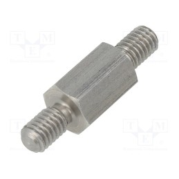 10 pcs x DREMEC - 449X15 - Screwed spacer sleeve, 15mm, Ext.thread: M6, hexagonal