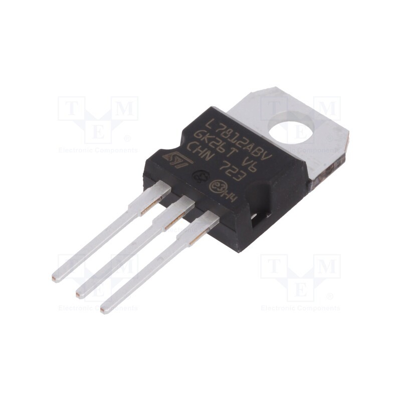 3 pcs x STMicroelectronics - L7812ABV-DG - IC: voltage regulator, linear,fixed, 12V, 1.5A, TO220AB, THT,