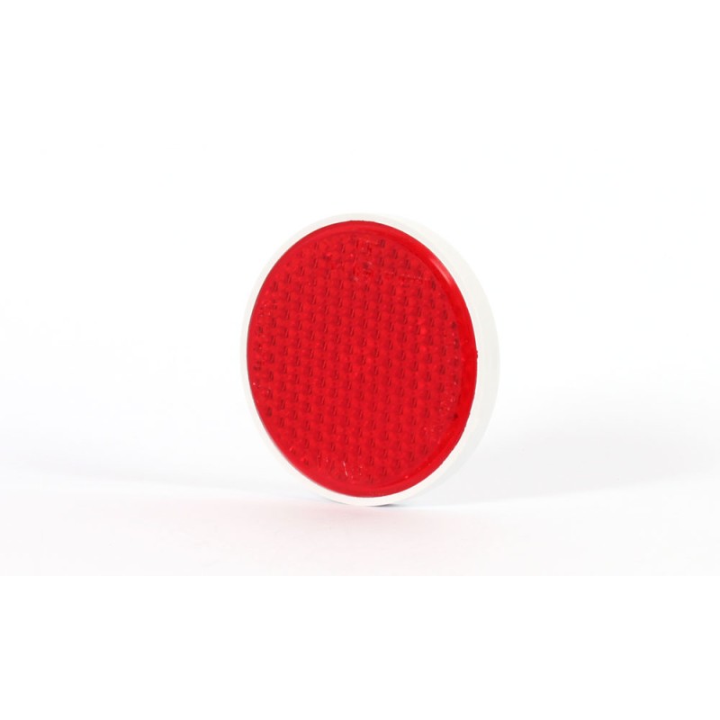 Red reflector, round, glued