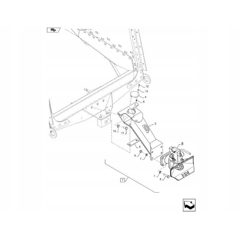 Automatic hitch for the New Holland CX TC combine