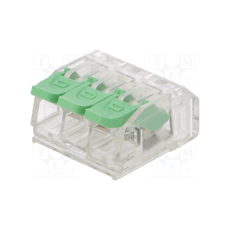 1 pcs x DEGSON ELECTRONICS - DG221-5.6-03P-17-00AH - Quick splice, spring clamp, 0.2÷4mm2, 24AWG÷12AWG, 300V, 20A