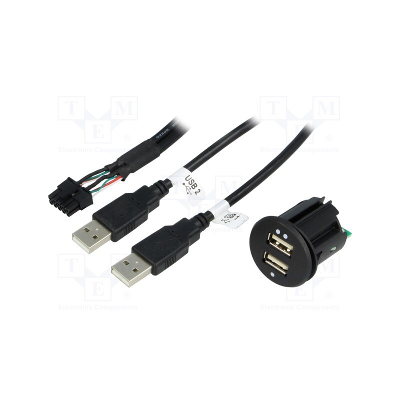 1 pcs x PER.PIC. - C0012-USB - USB power supply, USB A socket x2, Sup.volt: 12÷24VDC, 5V/2.1A