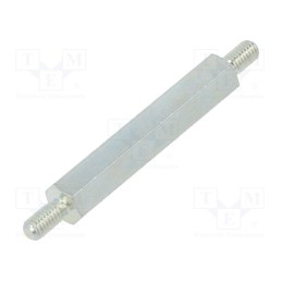 10 pcs x DREMEC - 424X30 - Screwed spacer sleeve, 30mm, Ext.thread: M3, hexagonal, steel