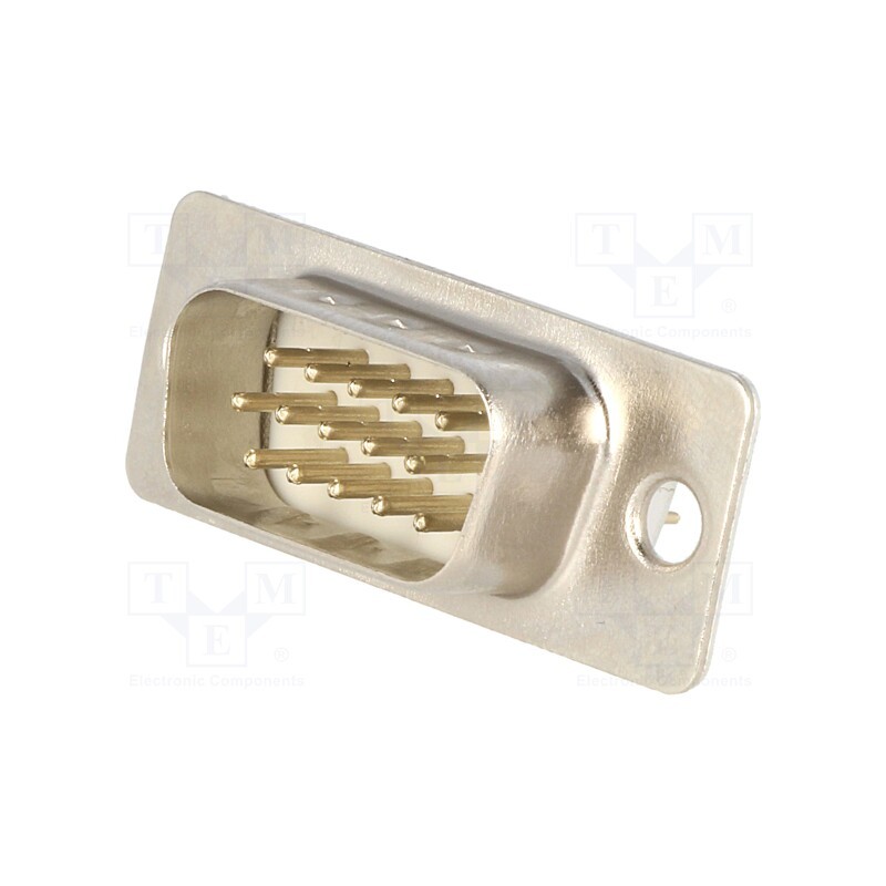 1 pcs x CONNFLY - DS1077-15MW8NSS - D-Sub HD, PIN: 15, socket, male, straight, THT, 5A, 15mΩ