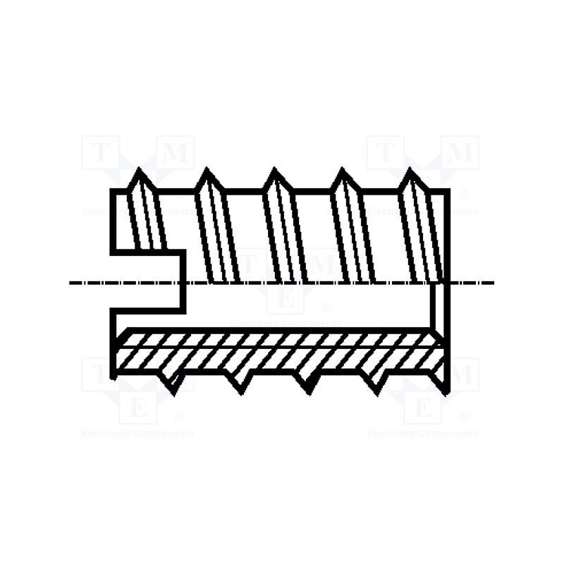 10 pcs x BOSSARD - 1101897 - Threaded insert, brass, without coating, M5, BN 242, L: 12mm