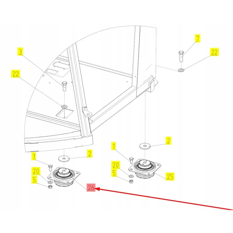 102249103 cabin suspension cushion
