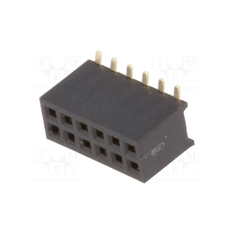 1 pcs x CONNFLY - DS1065-05-2*6S8BS - Socket, pin strips, female, PIN: 12, straight, 1.27mm, SMT, 2x6, 1A