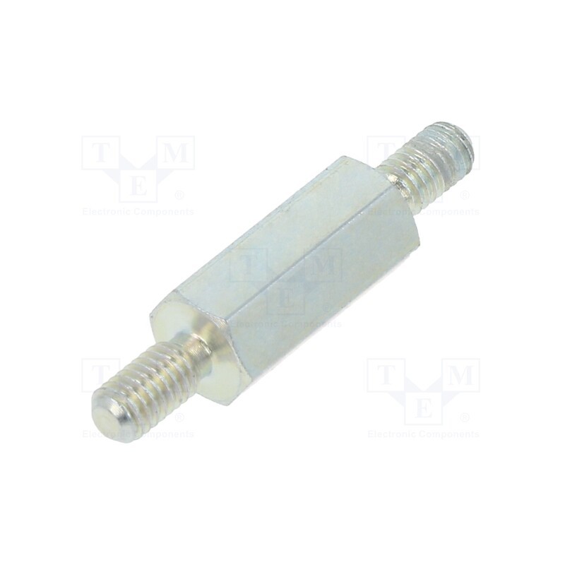 10 pcs x DREMEC - 424X12 - Screwed spacer sleeve, 12mm, Ext.thread: M3, hexagonal, steel