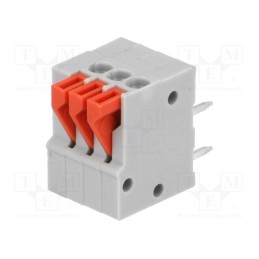 1 pcs x NINIGI - AC141R-03P-2.54-GRAY - PCB terminal block, angled 90°, 2.54mm, ways: 3, on PCBs, 0.5mm2