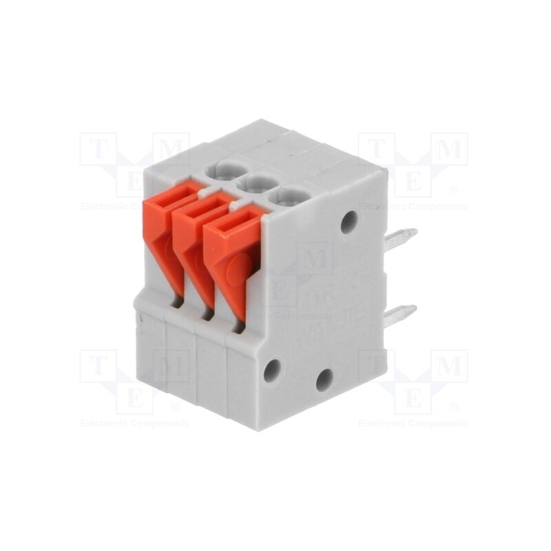 1 pcs x NINIGI - AC141R-03P-2.54-GRAY - PCB terminal block, angled 90°, 2.54mm, ways: 3, on PCBs, 0.5mm2
