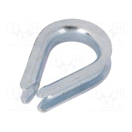 10 pcs x DROMET - KU.5 - Thimble for rope, steel, for rope, Ørope: 5mm, zinc, DIN 6899B