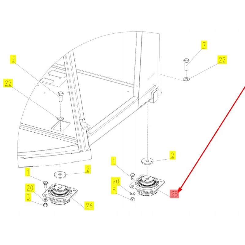 101607111 cabin suspension cushion