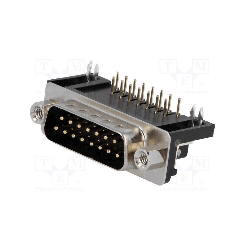 1 pcs x CONNFLY - DS1037-01-15MNAKSI74 - D-Sub, PIN: 15, socket, male, angled 90°, THT, UNC 4-40, -55÷105°C