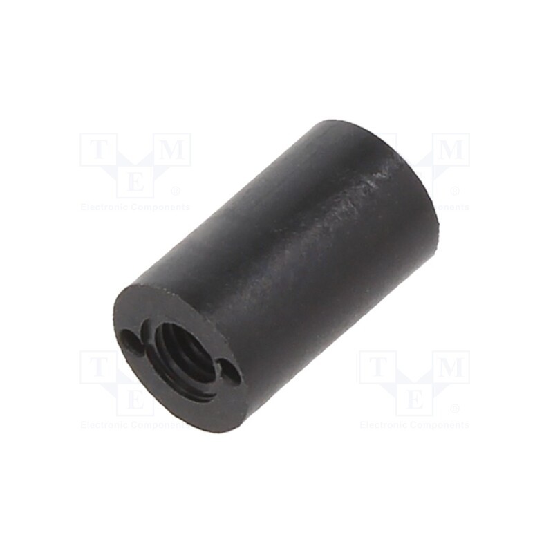 10 pcs x DREMEC - 185RDX10 - Spacer sleeve, cylindrical, polyamide, M3, L: 10mm, Øout: 6mm, black