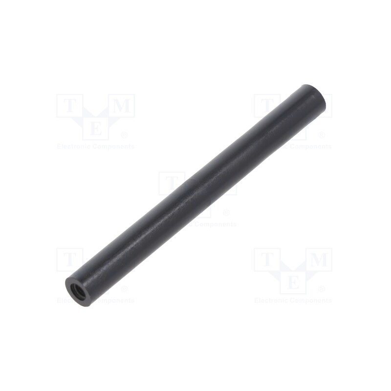 10 pcs x DREMEC - 185RDX60 - Spacer sleeve, cylindrical, polyamide, M3, L: 60mm, Øout: 6mm, black